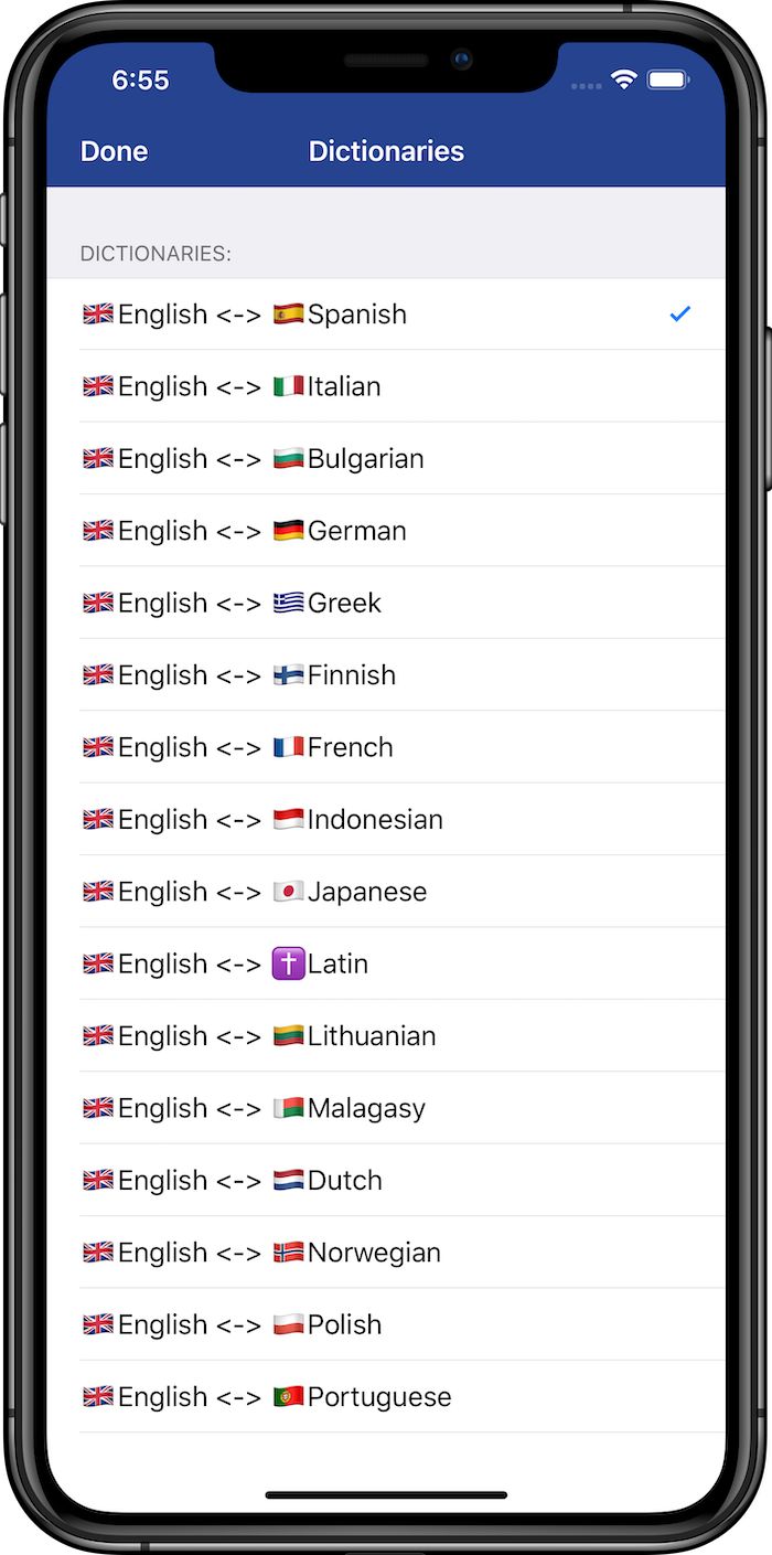 Free multilingual English dictionary