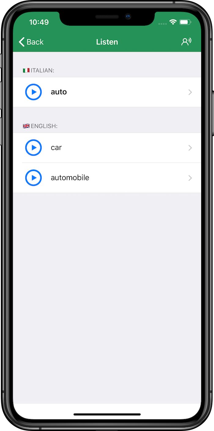 Italian dictionaries with speech