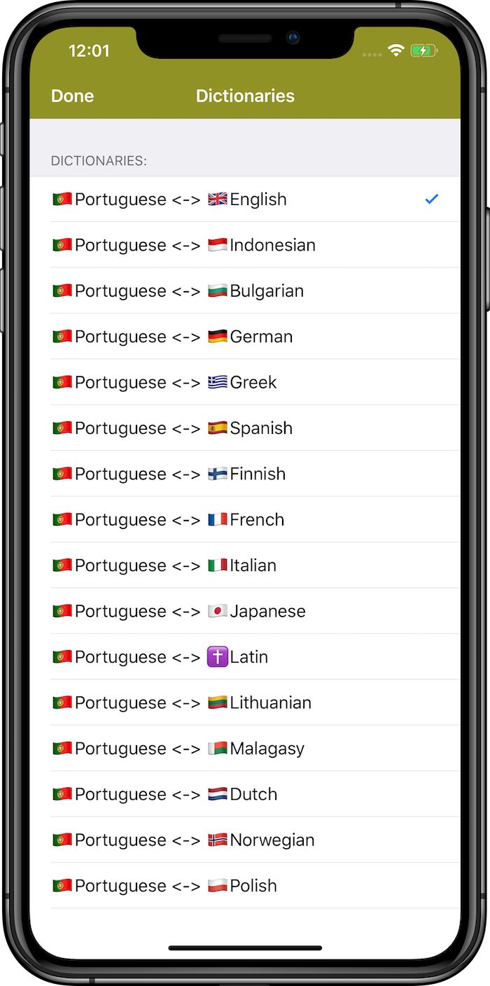 Free multilingual Portuguese dictionary