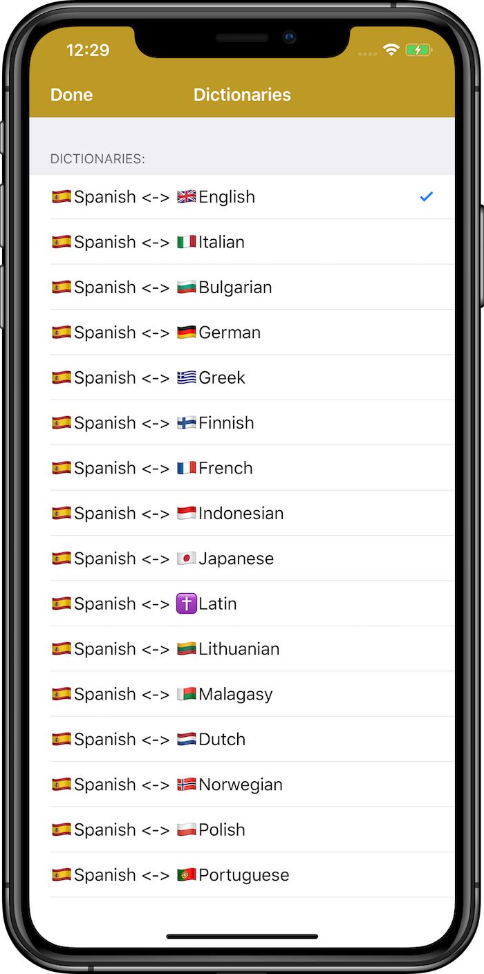 Free multilingual Spanish dictionary